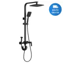 Barral Duchero Columna Negro Mate Monocomando Baño Acra