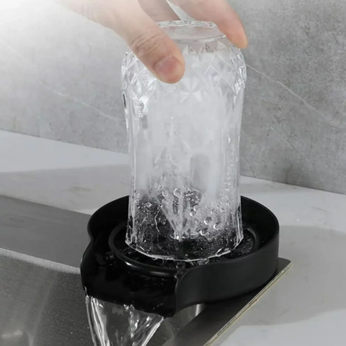 Enjuagador De Vaso Para Pileta De Cocina Negro Mate Acra