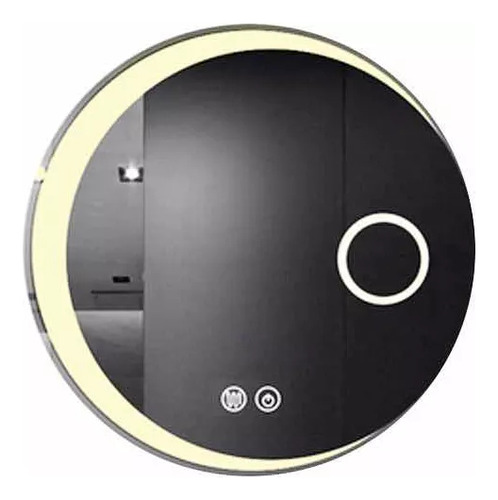 Espejo Redondo Luz Led Táctil 60cm 3 Tonos+desempañador Acra