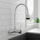 Grifo Canilla Monocomando Pared Pico Flexible 15 Cm Acra 