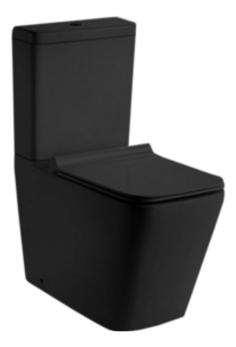 Inodoro Water Baño Con Mochila Negro Mate Modelo Aruba Acra