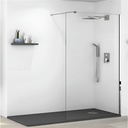 Mampara Para Baño Paño Fijo 190x55 Vidrio Transparente Acra