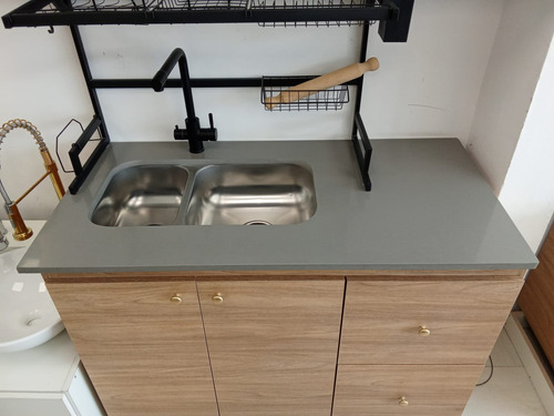 Mesada De Cocina En Cuarzo Silestone Gris Expo Acra