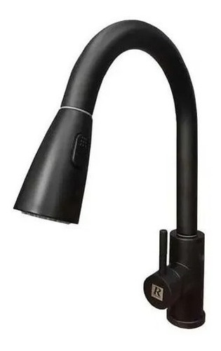 Monocomando Cocina Mesada Negro Rimontti Extraíble Acra