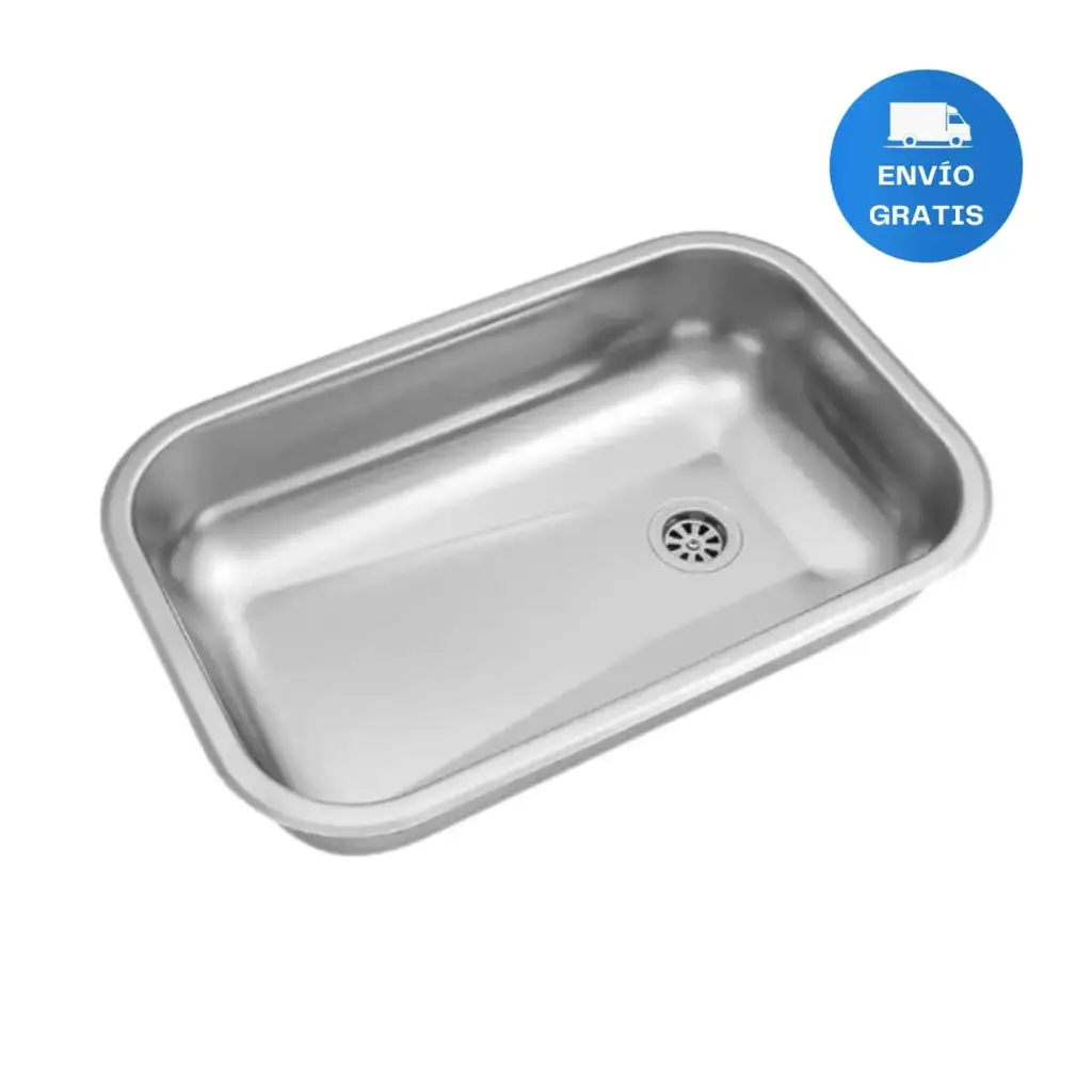 Pileta Acero Inox 52x32x13 + Valvula Original Johnson Acra