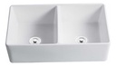 Pileta Doble De Loza Para Cocina 83x45 Acra
