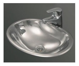 Pileta Johnson Ovalada Sobreponer Acero 304 37x26x13 Acra