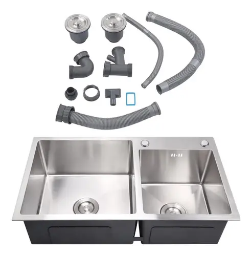 Pileta Y Media Cocina Acero 304 Sobreponer Cromo Acra