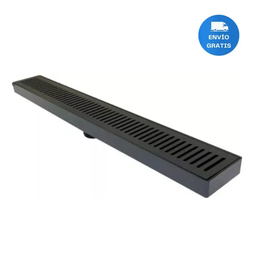 Rejilla Lineal De Baño En Color Negro 60 Cm Acra