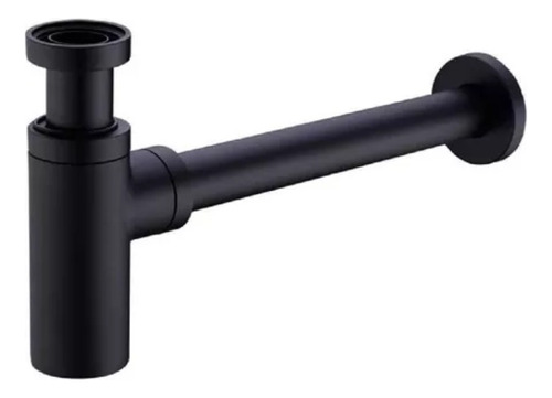Sifón De Bronce Negro Mate Cilíndrico Recto Rígido Acra 