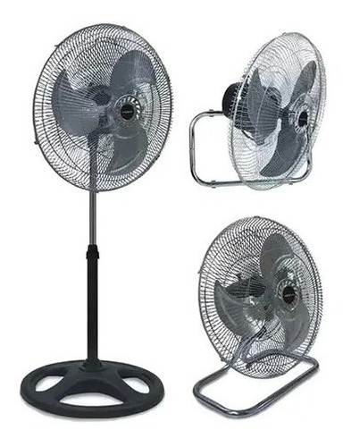 Ventilador 3 En 1 Pie Piso O Pared Aspas Metalicas Acra