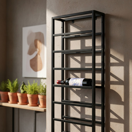 [MLU802131906] Cava Soporte De Botellas De Pared En Hierro Reforzado