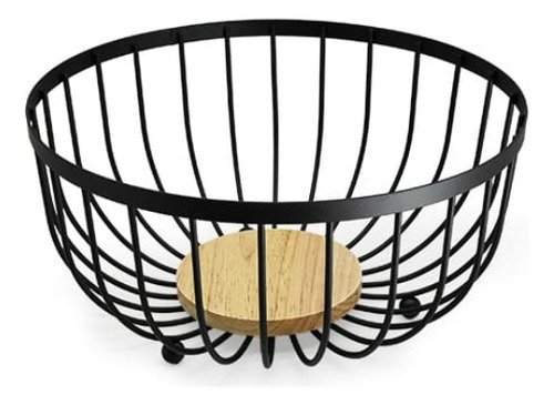 [MLU679660236] Cesto Organizador De Frutas Negro Mate Para Cocina Acra