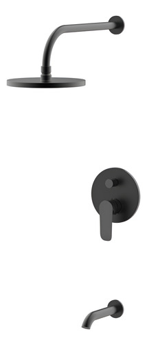 [MLU652905565] Ducha Empotrar Bañera Negro Mate Rociador Klipen Urban