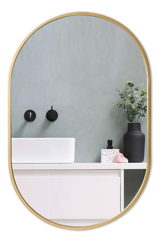 [MLU682162316] Espejo Redondo Para Baño Oval Con Luz Led Acra
