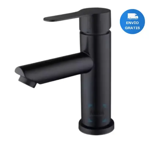 [MLU612875759] Griferia Canilla Monocomando Negro Mate Baño 18cm Acra