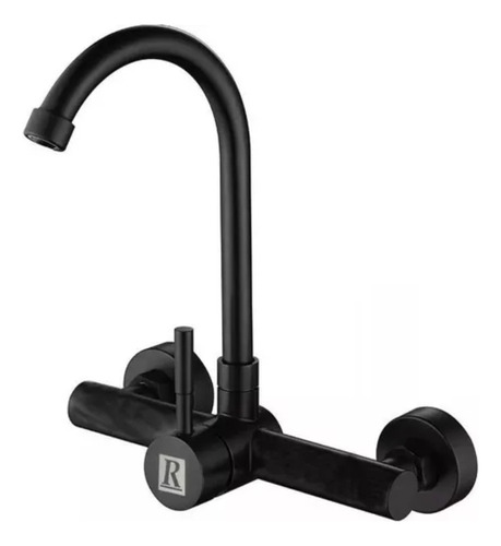 [MLU628527069] Griferia Monocomando Cocina 20 Cm Color Negro Rimontti Acra