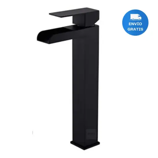 [MLU601916402] Griferia/canilla/monocomando Cascada Alta En Negro Mate Acra