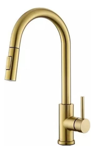 [MLU646766539] Grifería Canilla Extensible Flexible Cocina Dorado Gold Acra