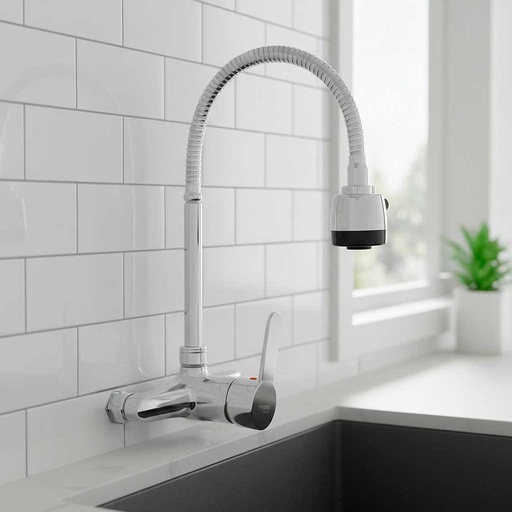 [MLU629130227] Grifo Canilla Monocomando Pared Pico Flexible 15 Cm Acra 