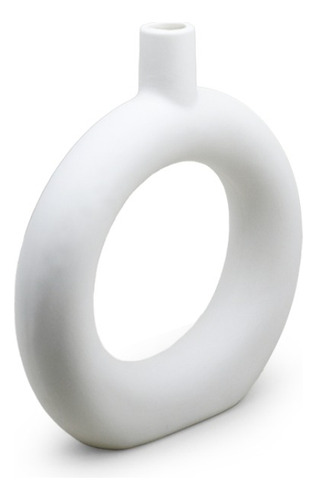 [MLU679616642] Jarrón Florero Cerámico Circular Grande Blanco Acra