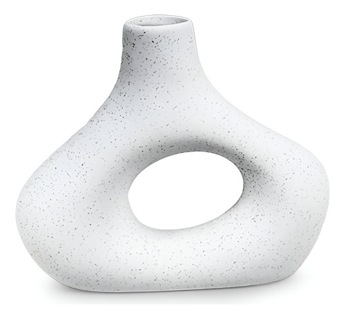 [MLU679681544] Jarrón Florero Cerámico Irregular Color Blanco Mate Acra