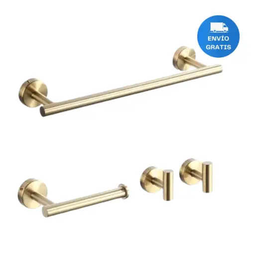 [MLU714746660] Kit Set Accesorios Para Baño Gold Dorado Selen