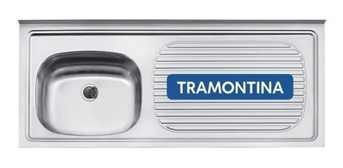[MLU605106231] Mesada De Acero 1.20x55 Con Pileta Izquierda Tramontina Acra