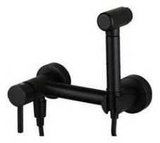 [MLU611229413] Mezcladora Ducha Higienica 10cm Negro Mate Con Gatillo Acra