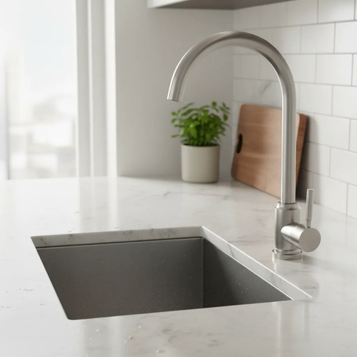 [MLU666574877] Monocomando De Cocina Ac.inox. Palito Mesada Satinado Acra