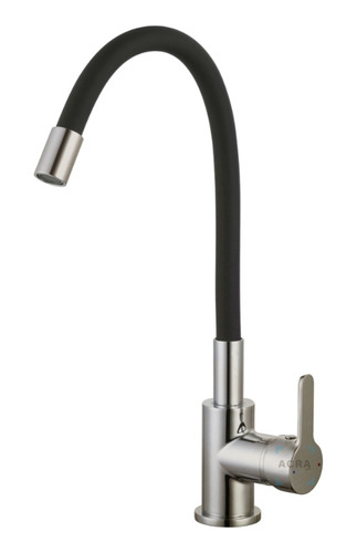 [MLU610097478] Monocomando De Mesada Pico Flex Negro Base Satinada Acra