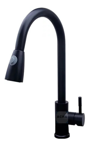 [MLU480475710] Monocomando/griferia/canilla Mesada Cocina Negra Mate Acra 