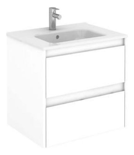 [MLU681593004] Mueble Aéreo Baño Blanco Mdf 18 60 Cm Con Bacha Loza Acra