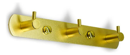 [MLU1042634322] Perchero De Pared Dorado Con 3 Ganchos Baño O Cocina Acra