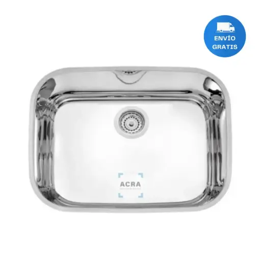 [MLU618080468] Pileta Bacha Simple Tramontina 56x34x14 Acero 430 Acra 