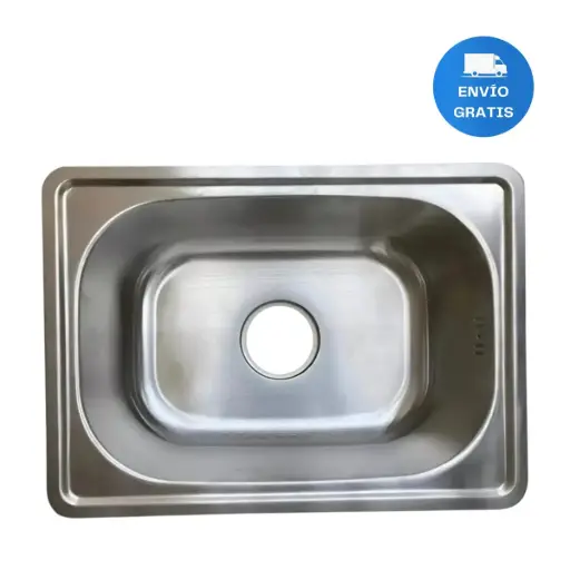 [MLU719104044] Pileta Cocina Simple Vindex Sobreponer Con Válvula Y Rebose