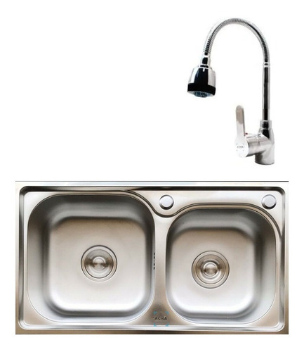 [MLU475747582] Pileta Cocina Sobreponer C/monocomando, Válvula Y Sifón Acra