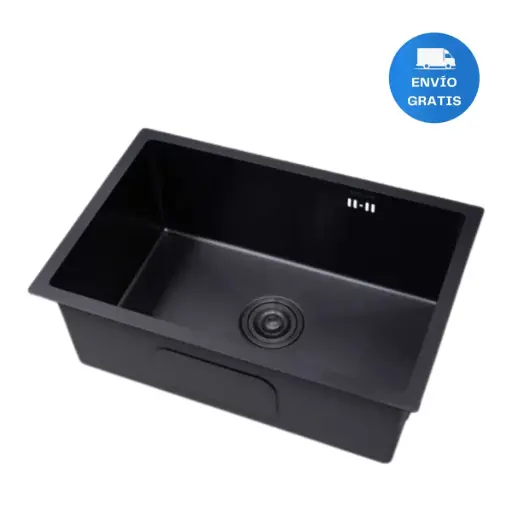 [MLU620387534] Pileta De Cocina Negra Mate Acero 304 Acra