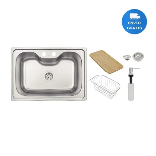 [MLU605288517] Pileta De Sobreponer Tramontina Morgana Con Accesorios Acra