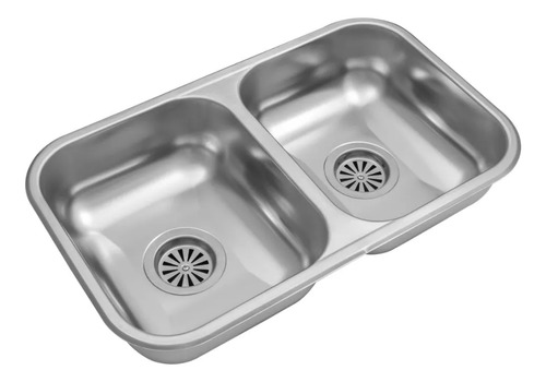 [MLU1089822842] Pileta Doble Johnson Acero Inox.430 Cc28b 59 X 34 X 15 Acra