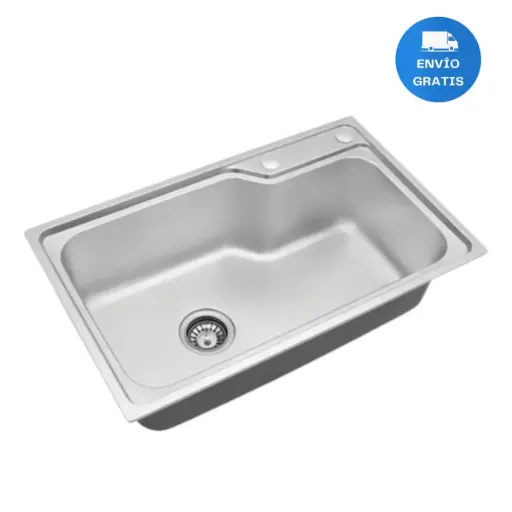 [MLU474946605] Pileta Inox Grande Simple Sobreponer Cocina + Valvulas Acra
