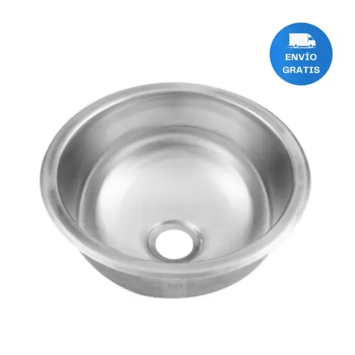 [MLU604208924] Pileta Redonda De Sobreponer Johnson 25 X 13 Acero 304 Acra