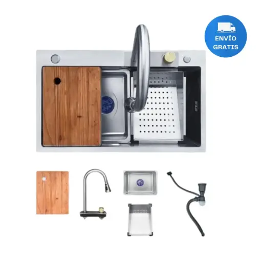 [MLU691291024] Pileta Simple De Sobreponer Con Grifería Y Accesorios Acra