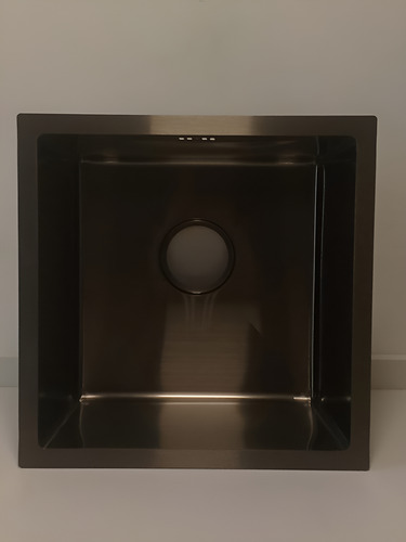 [MLU881040264] Pileta Simple Rectangular Negra Inoxidable 44x44x22 Kook