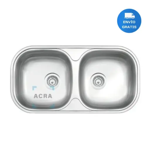 [MLU625452802] Pileta, Bacha De Cocina Doble Tramontina Sobreponer Acra