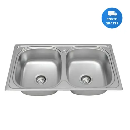 [MLU954289450] Piltra Doble De Cocina Cromo Vindex 81x46x20.5 Sob. Acra
