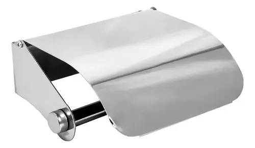 [MLU1042388012] Porta Rollo Papel Higiénico Metálico Con Tapa P/pared Acra