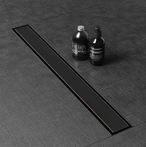 [MLU1070834542] Rejilla Negra Tramontina Para Ducha Acero 304 60x7x3.3 Acra