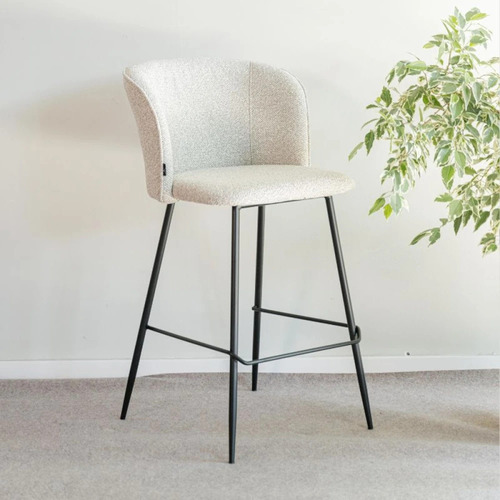 [MLU996127288] Silla Alta Banqueta Taburete Para Barra Hierro Y Tela Acra