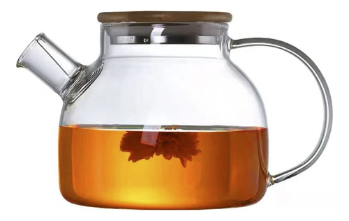 [MLU679595298] Tetera De Vidrio Pequeña Con Tapa En Madera Acra